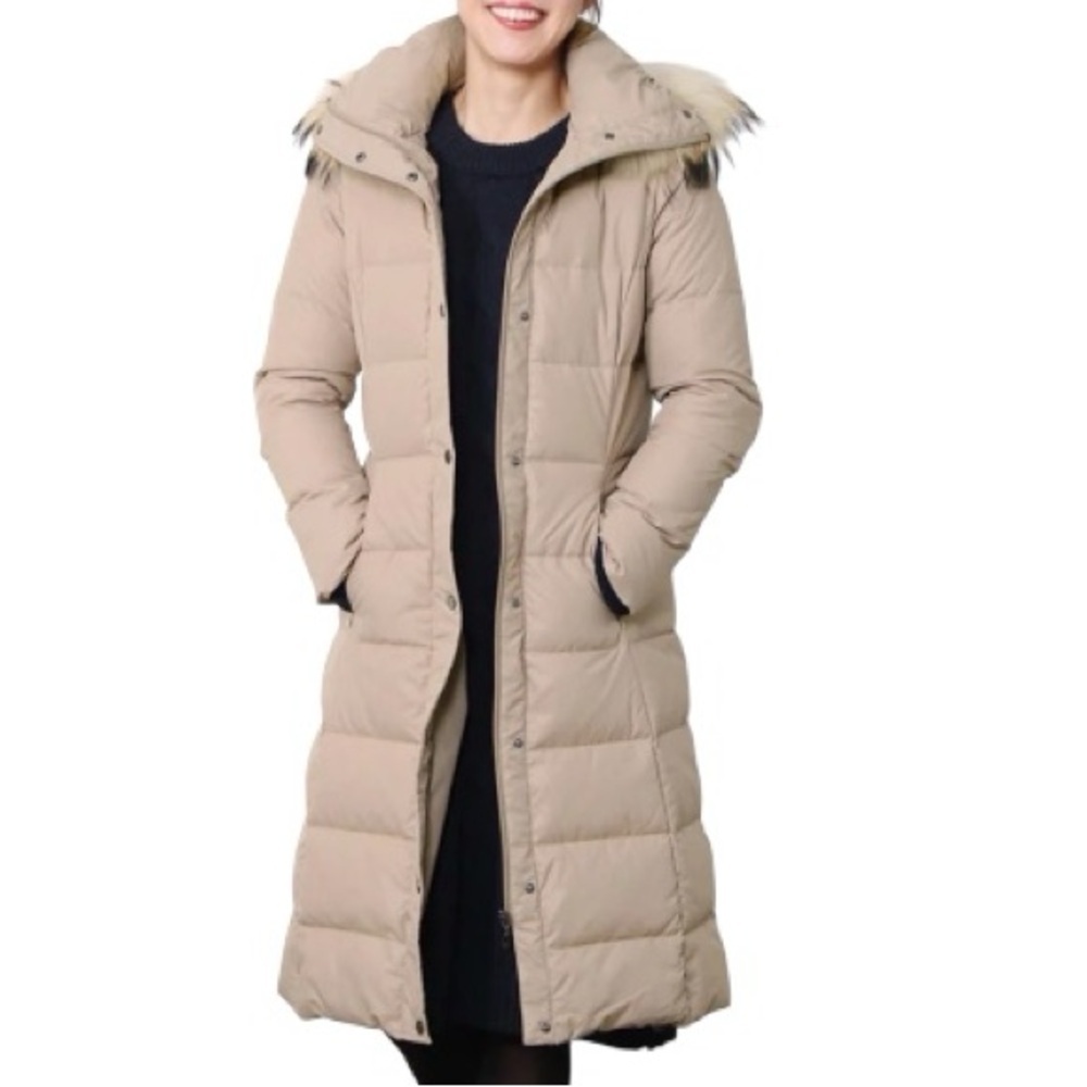 Filomo Japanese Down with Faux Fur trimmed Hood Maxi Snap/Zip Jacket SM/XS